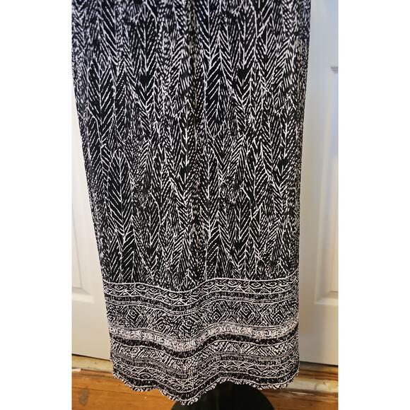 Matching Set Maxi Skirt and Button Up Top Womens Medium Petite Black White - Picture 9 of 16